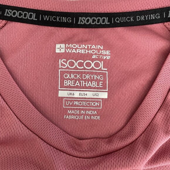 Mountain Warehouse Active ISOCOOL LS Crew Neck Poly UV Protection Top Rose Sz 2 - Picture 6 of 9